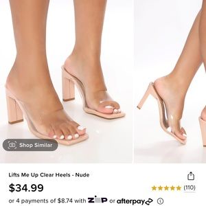 fashionnova clear nude heels